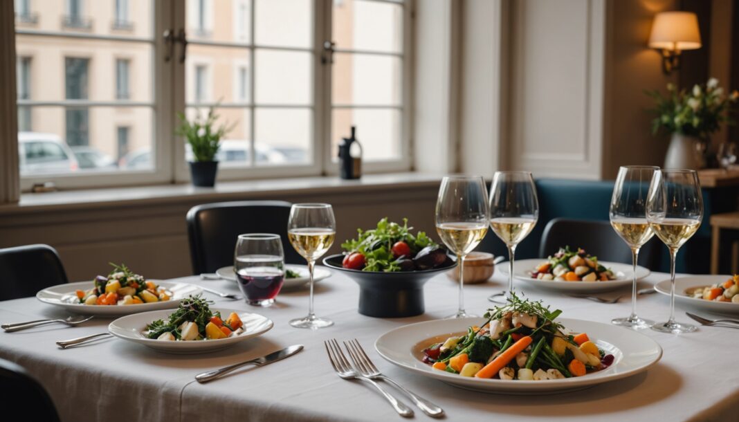 Gastronomie française 2026 : records Michelin, LaListe et retour du bistrot Table de bistrot avec cuisine gastronomique de saison