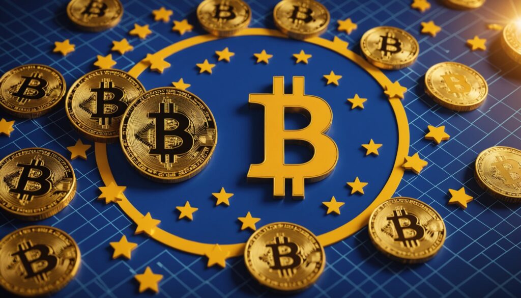 Cryptomonnaies et régulation européenne MiCA — illustration éditoriale