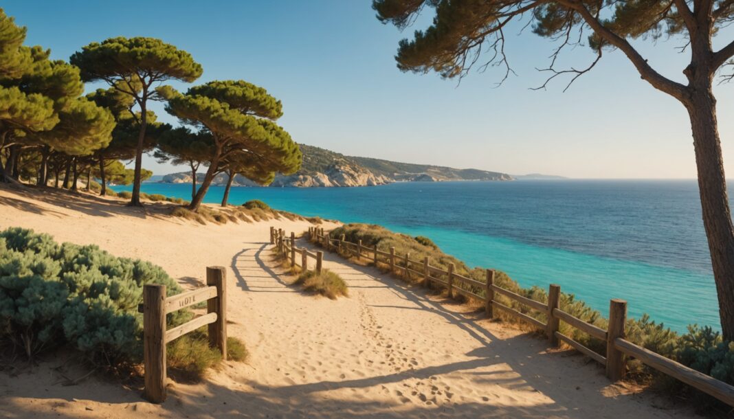 Sites naturels pris d’assaut : pourquoi la France impose désormais des quotas de visiteurs Sentier côtier d'une île méditerranéenne avec accès régulé et eau turquoise