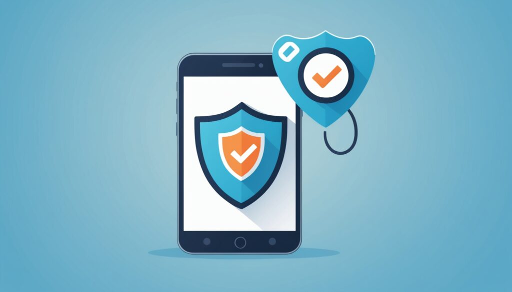 Illustration smartphone et bouclier symbolisant le consentement au démarchage téléphonique