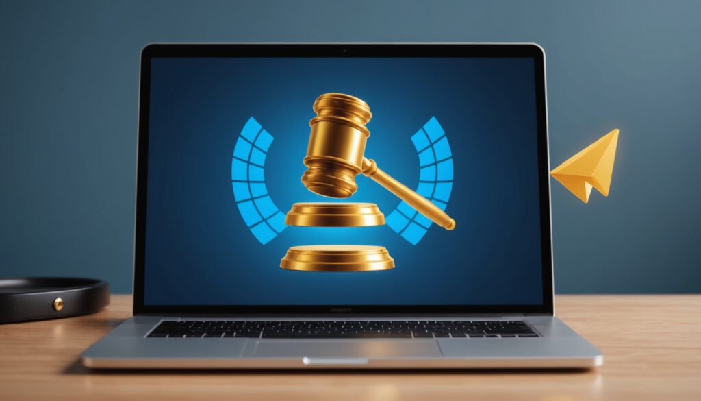 Illustration symbolisant la justice appliquée aux abonnements de streaming numérique
