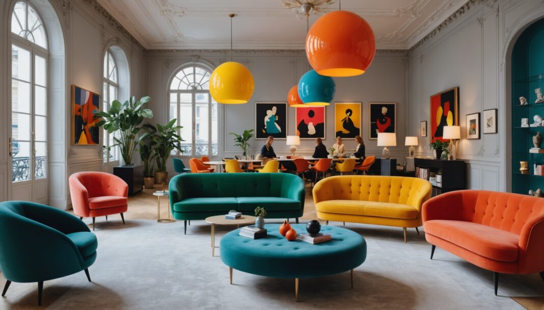 Paris Design Week et Maison&Objet : ce qu’il faut savoir sur l’édition de rentrée Intérieur coloré d'un showroom de design lors de la Paris Design Week à Paris