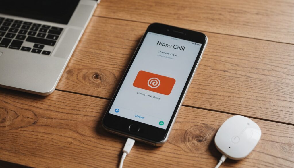 Smartphone affichant un appel entrant avec une icône d'interdiction, symbole de la fin du démarchage téléphonique non consenti
