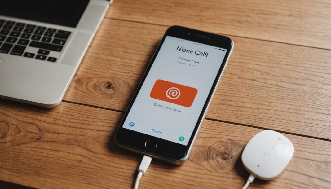 Smartphone affichant un appel entrant avec une icône d'interdiction, symbole de la fin du démarchage téléphonique non consenti