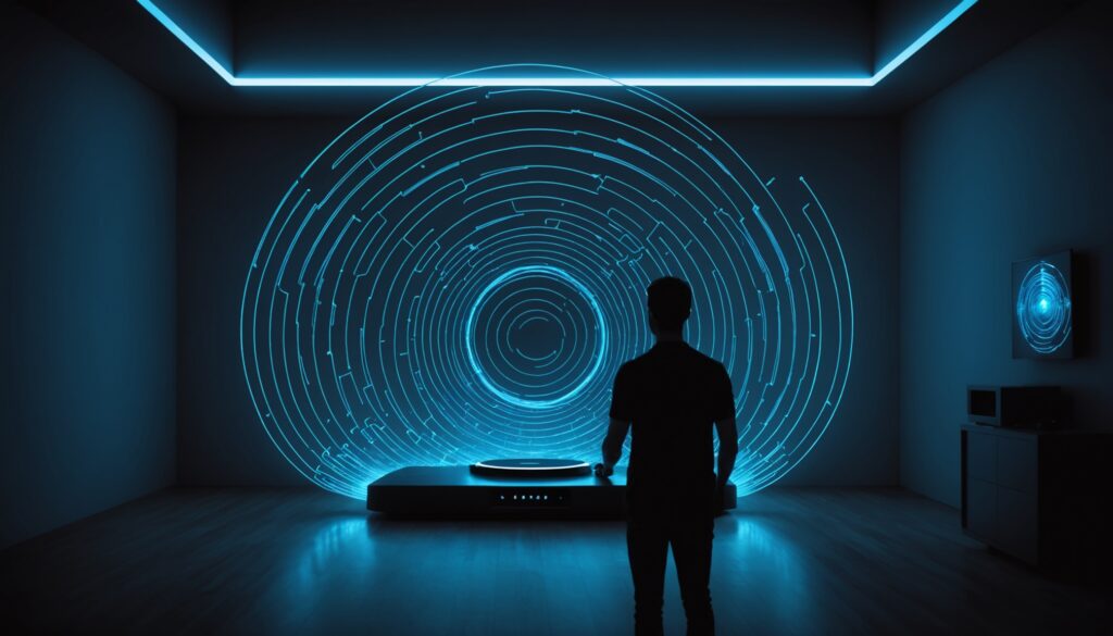 Illustration d'un routeur Wi-Fi émettant des ondes radio à travers une silhouette humaine