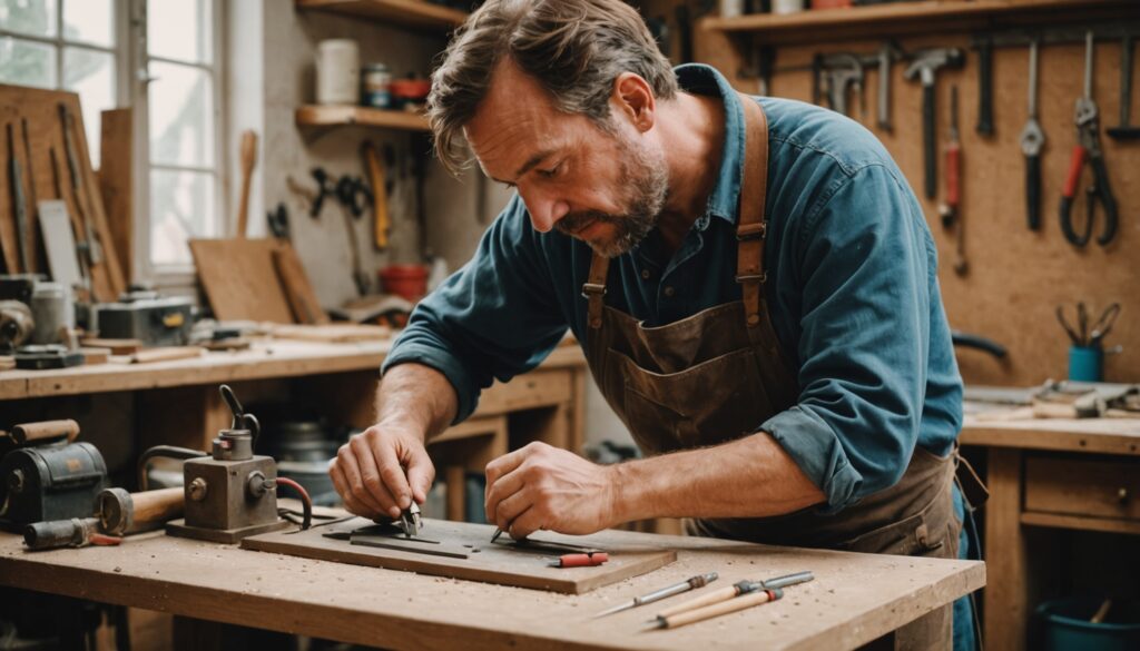 Artisan au travail, illustration du secteur des services à la personne et de l'artisanat
