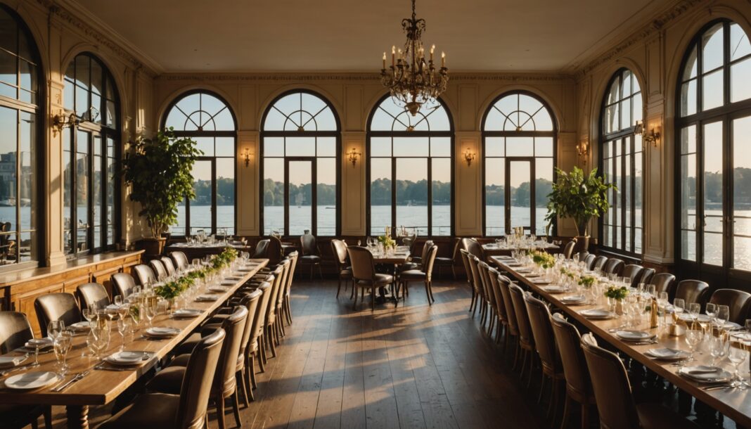 Le plus grand bouillon de France largue les amarres sur l’île Seguin Grande salle de restaurant type bouillon parisien avec longues tables et terrasse au bord de la Seine
