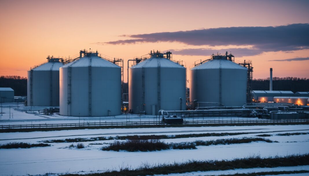 Réserves de gaz en Europe : pourquoi l’hiver s’annonce sous tension Infrastructure de stockage de gaz naturel en Europe à l'approche de l'hiver