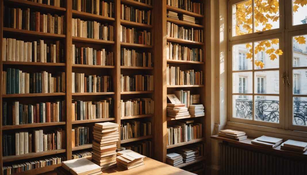 Rentrée littéraire : 461 romans, une baisse des traductions et un calendrier serré des prix Rayonnages de librairie garnis de nouveaux romans pour la rentrée littéraire