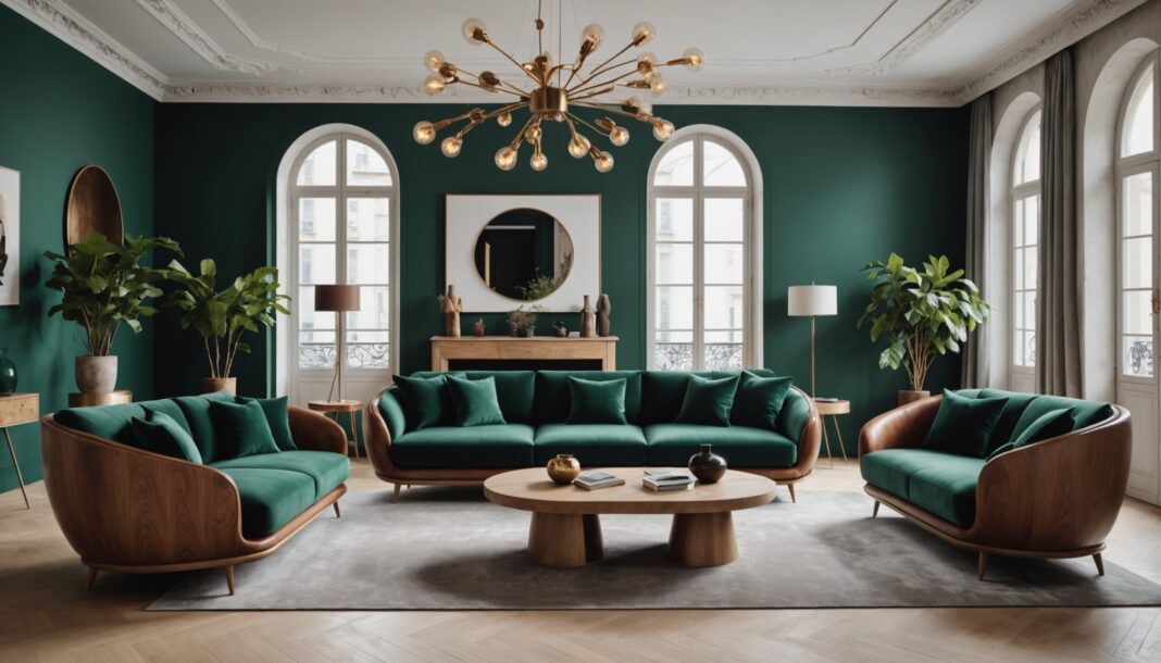 Showroom de mobilier moderne lors d'un salon de design à Paris