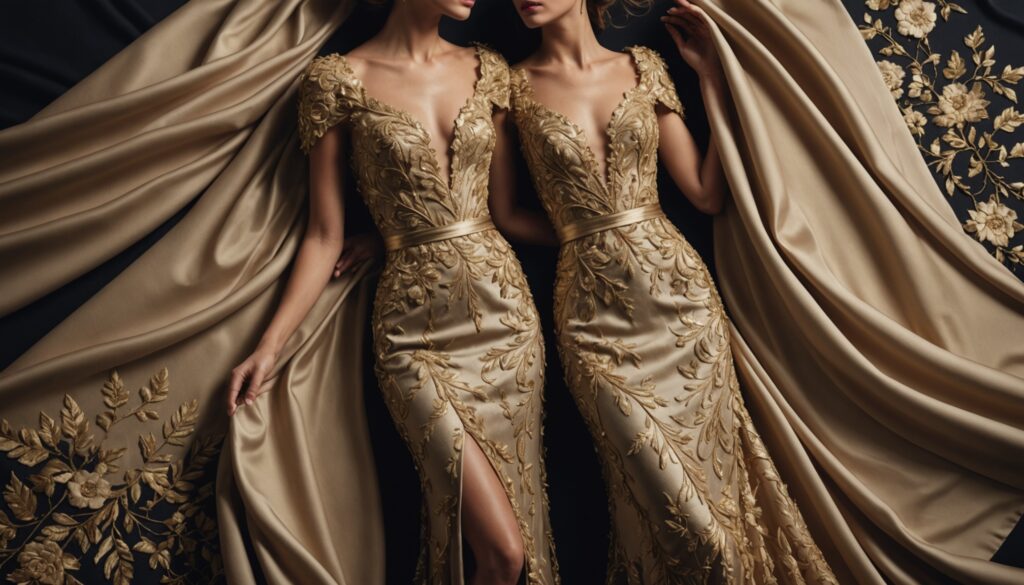 Collection capsule de luxe accessible, tissu brodé et élégant style haute couture